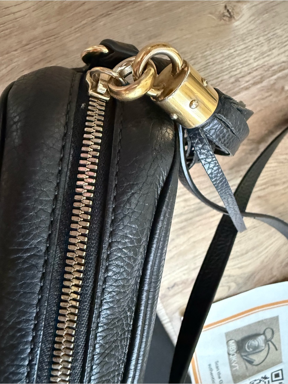 Gucci Black Pebbled Leather Crossbody with Tassel - Picture 7 of 14